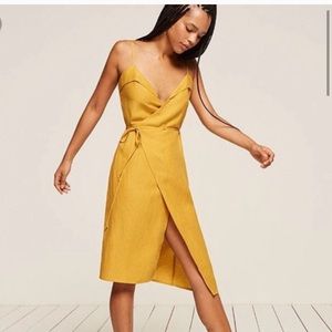 Reformation Sunflower Wrap Dress